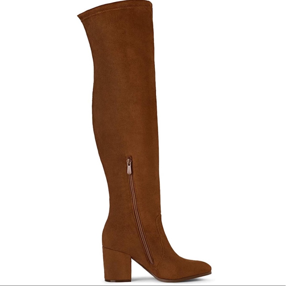 Thigh High Boots Over The Knee Stretch Block Heel - Picture 2 of 8
